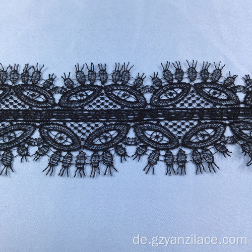 Schwarze dünne Wimpern Lace Ribbon Trim